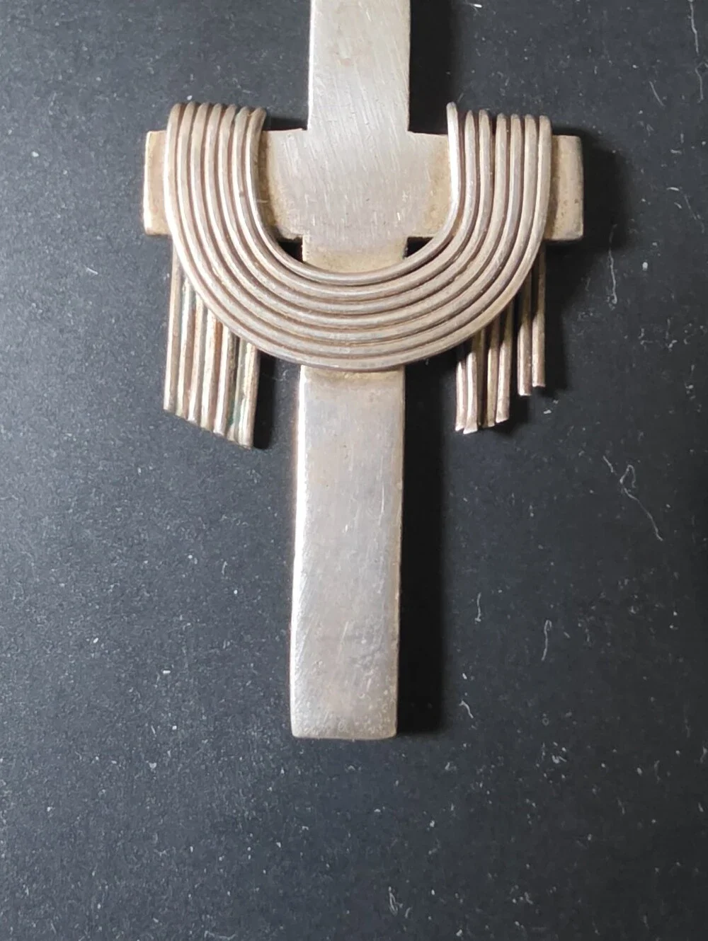 Vintage Sterling Silver Jesus Crucifix On Leather Cord